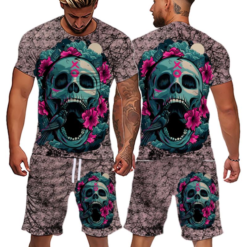 

Men's Tracksuits Casual Sportwear Set Men Sportsuit Brand Clothing Mens Outfit Two Pieces T Shirts Shorts Tracksuit Jogging Clothes XXS-6XLM, Tx-041119