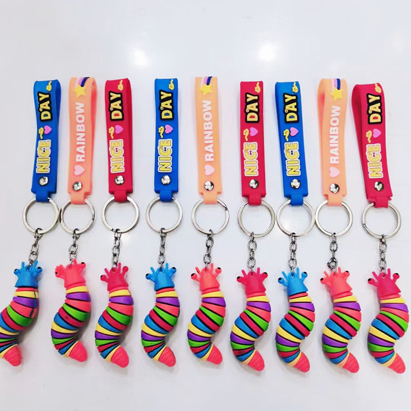 

Fidget Toys Caterpillar Cute Bubbles Decompression Tool Keychain Pendant Toy Elasticity Push Bubble Anti Kids Stress Educational Surprise Wholesale In Stock 66