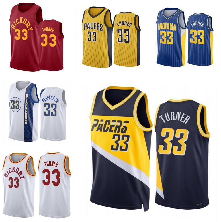 

Myles Turner Basketball Jersey Men Youth S-XXL black city version jerseys in stock, With logo
