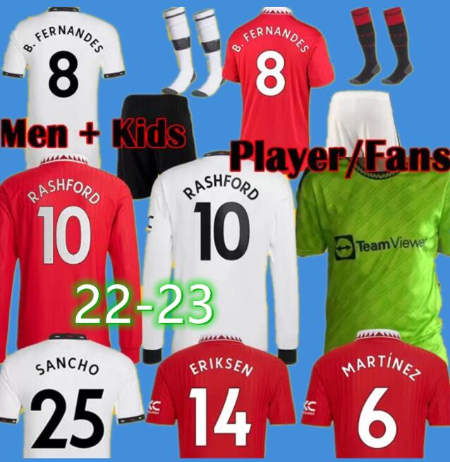 

SANCHO 22 23 Manchester soccer jerseys Martinez RASHFORD SHAW Eriksen MALACIA 22 23 football shirt fans player MANS UTDs MARTIAL B. FERNANDES men kids kit kits, Third 1