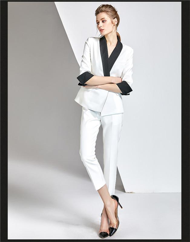 

Women' Two Piece Pants One Button Women Suits Business 2 PCs Jacket Pantsuit Office Style Female Trouser Suit Custom MadeWomen, 008