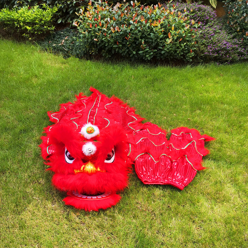 

Mascot doll costume Chinese Traditional Culture Lion Dance 6/8 Inch Mascot Costume Cartoon Children Dress Up Carnival Festival, White