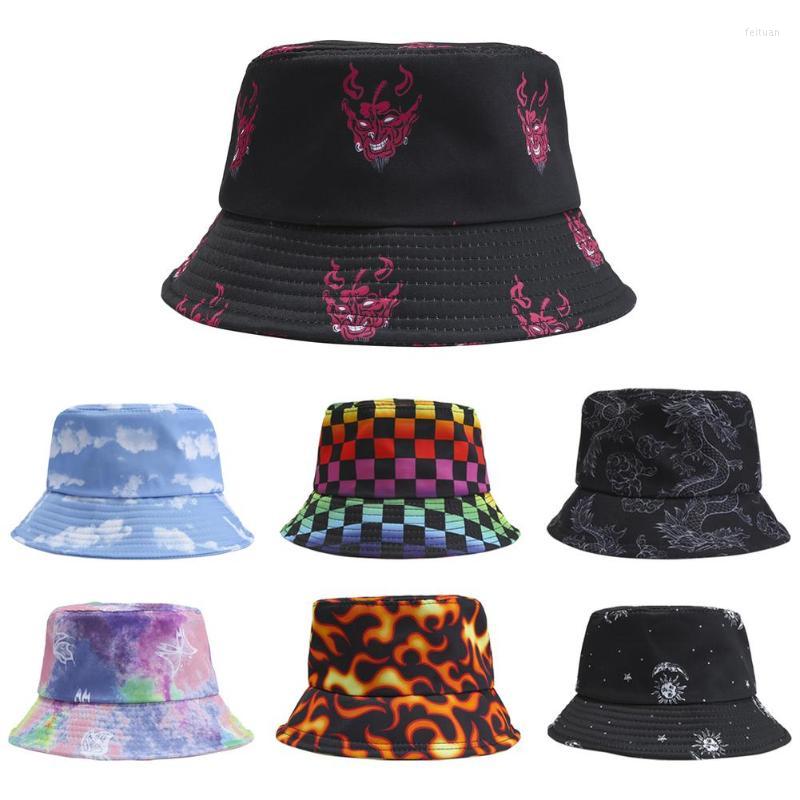 

Berets Colorful Bucket Hat Fisherman Windproof Cotton UV Sun Protection Cap For Outdoor Fishing Cycling Women MenBerets