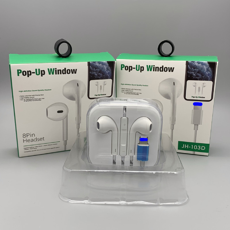 

Earphones With Microphone Wired Stereo Headphone For IPhone 11 12 SE 8 7 Plus X XS Max XR Wired BlueTooth Headset, White