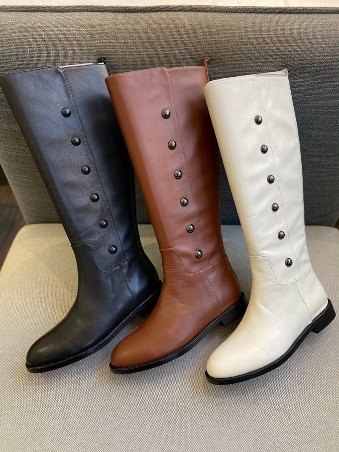 

Fashion-Thick heel chimney boots female 2022 spring and autumn single boots net red middle ins thin super fire retro Knight boot genuine, Black