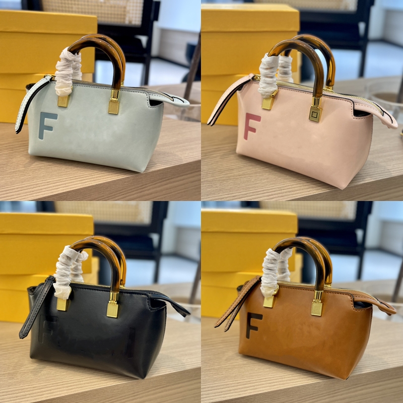 

Mini Bags Boston Top Quality By The Way Leather small handbag Purse Zipper Genuine Leather Removable Strap Embossed Letters Multiple Colors 8BS067, Black
