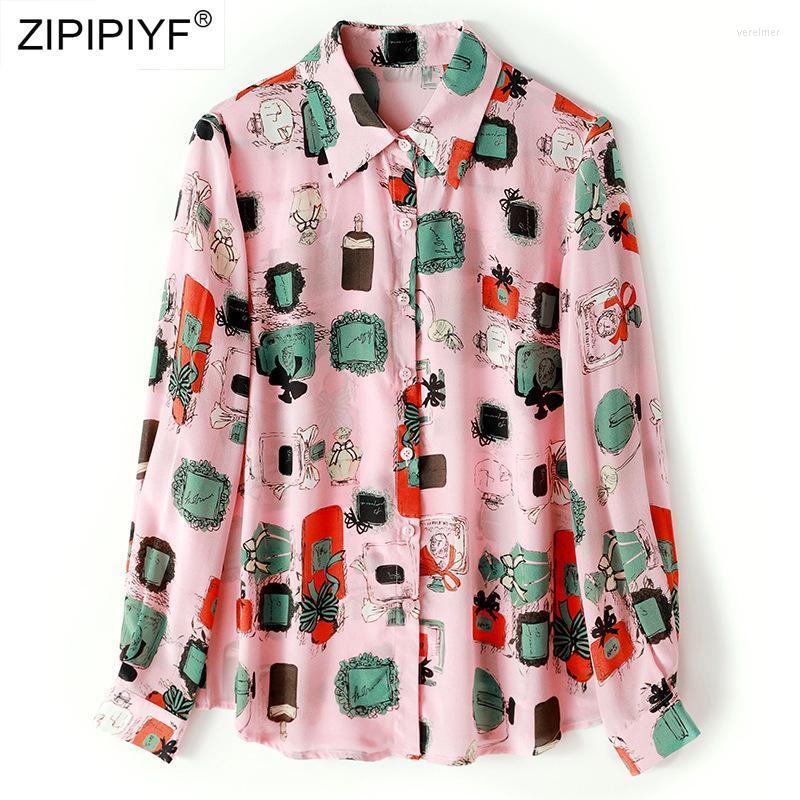 

Women' Blouses & Shirts Harajuku Print Summer Women Blouse Pink Sweet Long Sleeve Shirt Tops Female Single Breasted H6211Women' Vere22, As show