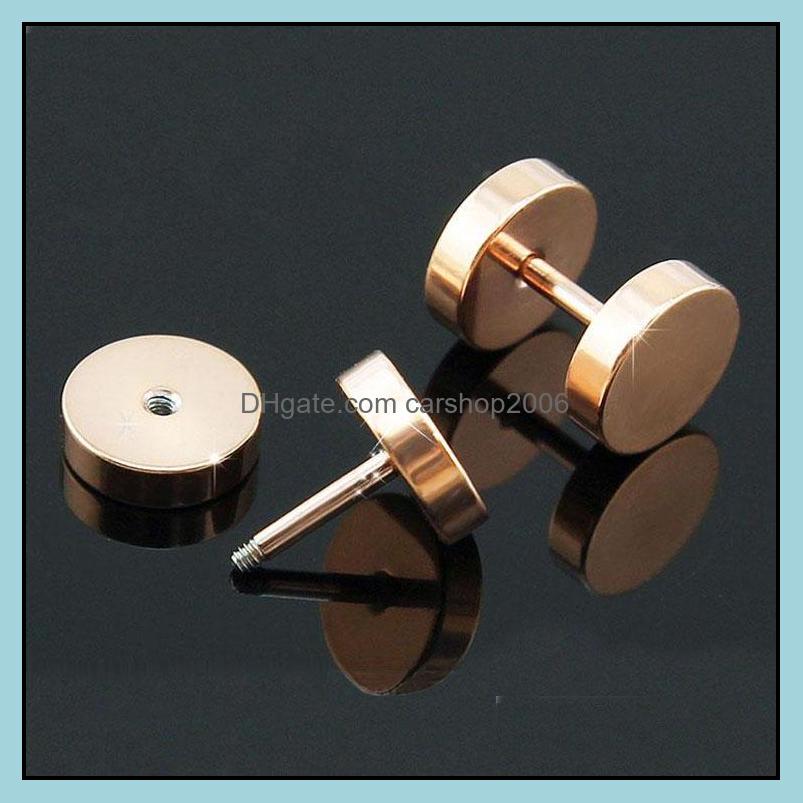 

Stud Earrings Jewelry Titanium Steel Earring Sier Barbell Round Dumbbell Different Color And Size Fashion - Drop Delivery 2021 Qisea