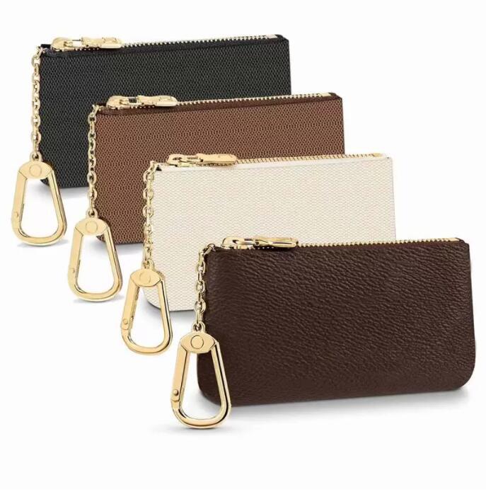 

2023 Womens Men women Key Wallets Designer Fashion Coin Purse Card Holder genuine leather zipper Bag Accessoires M62650, Black flowers