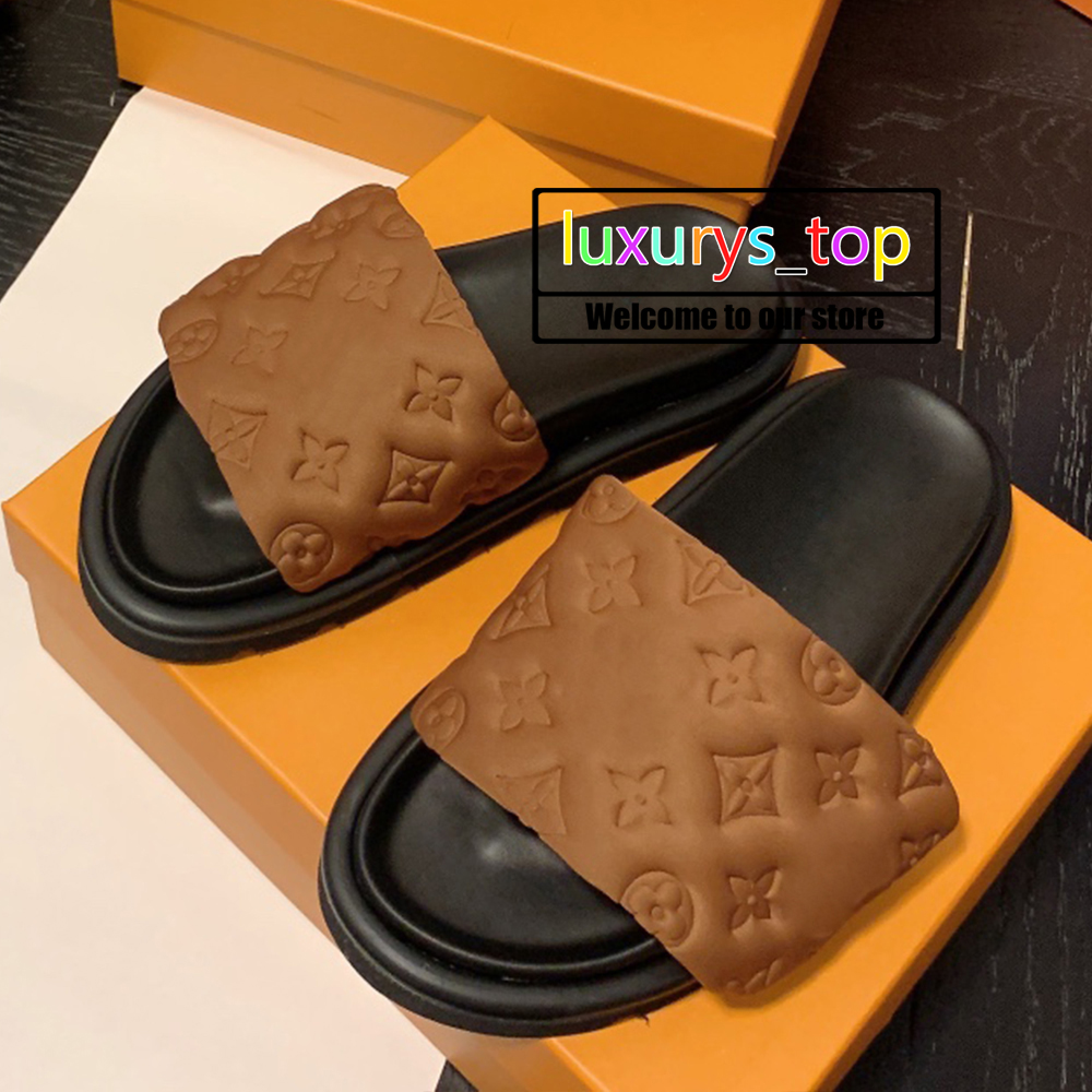 

pool pillow flat comfort women man slippers embossed slides womens sandals printed louise viuton vutton luis vitton louiseity viutonity vuttons