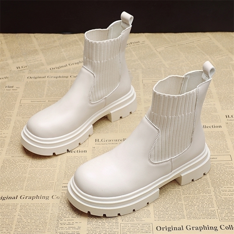 

Womens Ankle Boots Fashion Slip On Black Sock Boots Female Punk Gothic Shoes Ladies Elegant Lolita Low Heels Short Boots 220815
