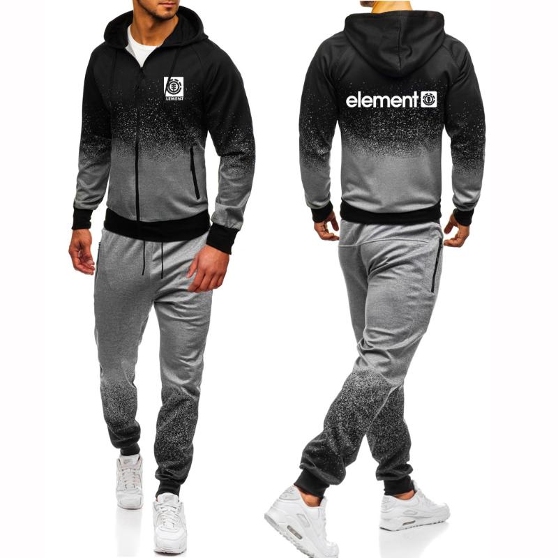 

Men' Tracksuits Skate For Life Print Spring Autumn Gradients Fashion Casual Cotton Jackets Hoodie+Pant 2 Piece Suit