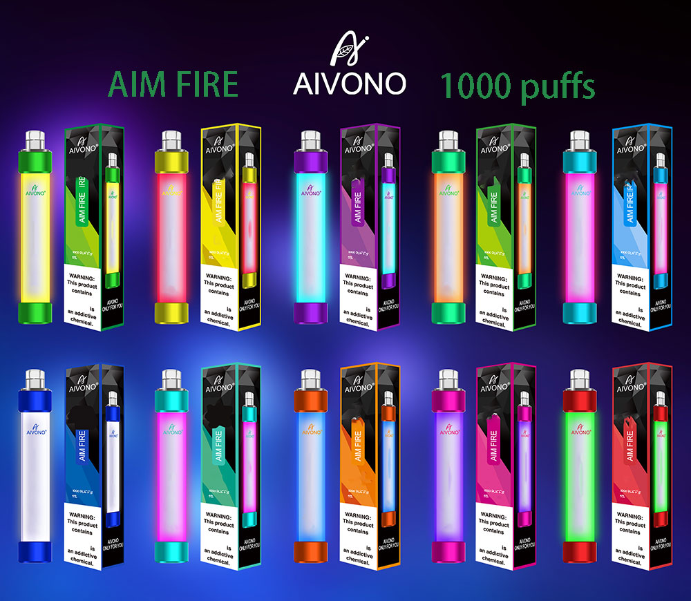 

Authentic AIVONO Aim Fire Disposable Vapes e cigarette 1000 puffs 4ml prefilled Cartridge Pod 650mah battery With RGB Light vs puff 2800 elfbar