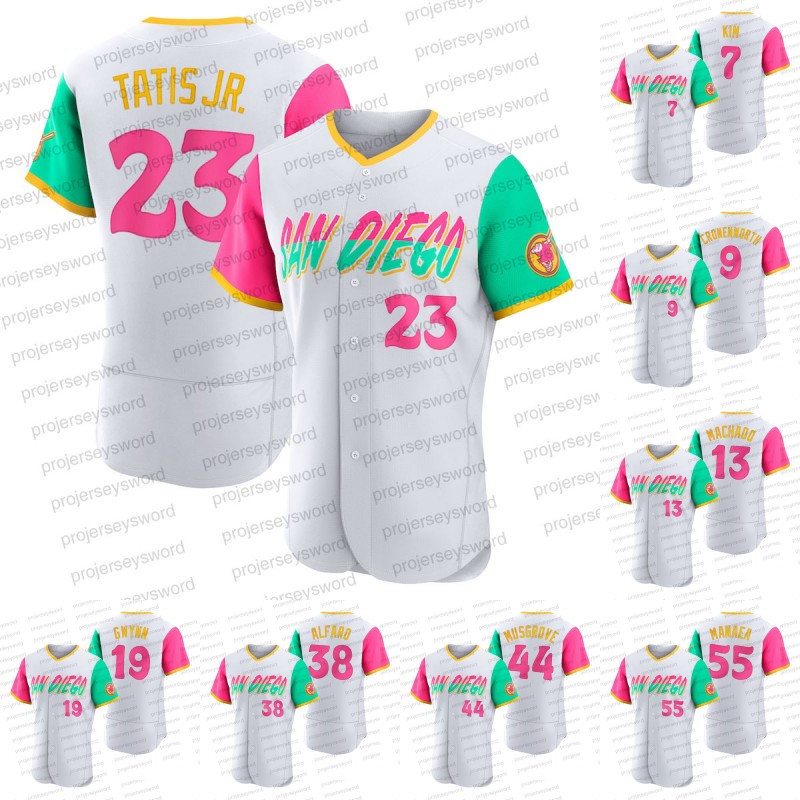 

San Diego Fernando Tatis Jr. 2022 City Connect Jersey Trent Grisham Jake Cronenworth Yu Darvish Manny Machado Tony Gwynn Wil Myers Blake Snell Ha-Seong Kim Jerseys, 43 navy
