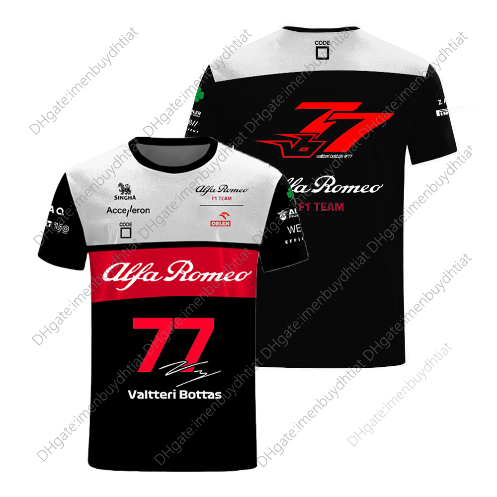 

2022 New F1 Formula One Racing Team Men's t Shirts Extreme Sports 77 Valtteri Bottas Tee 24 Week Crown Feather Short Sleeve Summer D1dy