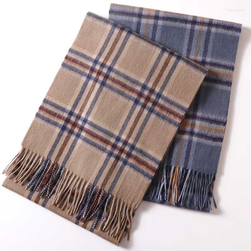 

Scarves Autumn And Winter Men's Scarf Warm Thick Korean Plaid Long Bib Young Student Business Gift BoxScarves