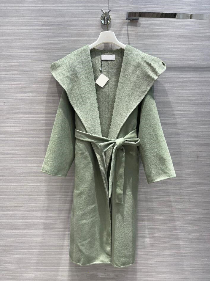 

2022 women' Wool & Blends spring and autumn double-sided woolen hooded long coat warm and thin 810, Customize