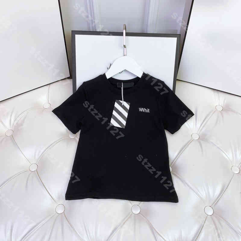 

summer fashion kids short sleeve shirt boys and girls brand white t shirts high quality crew neck tee logo print tops designer children clothes album