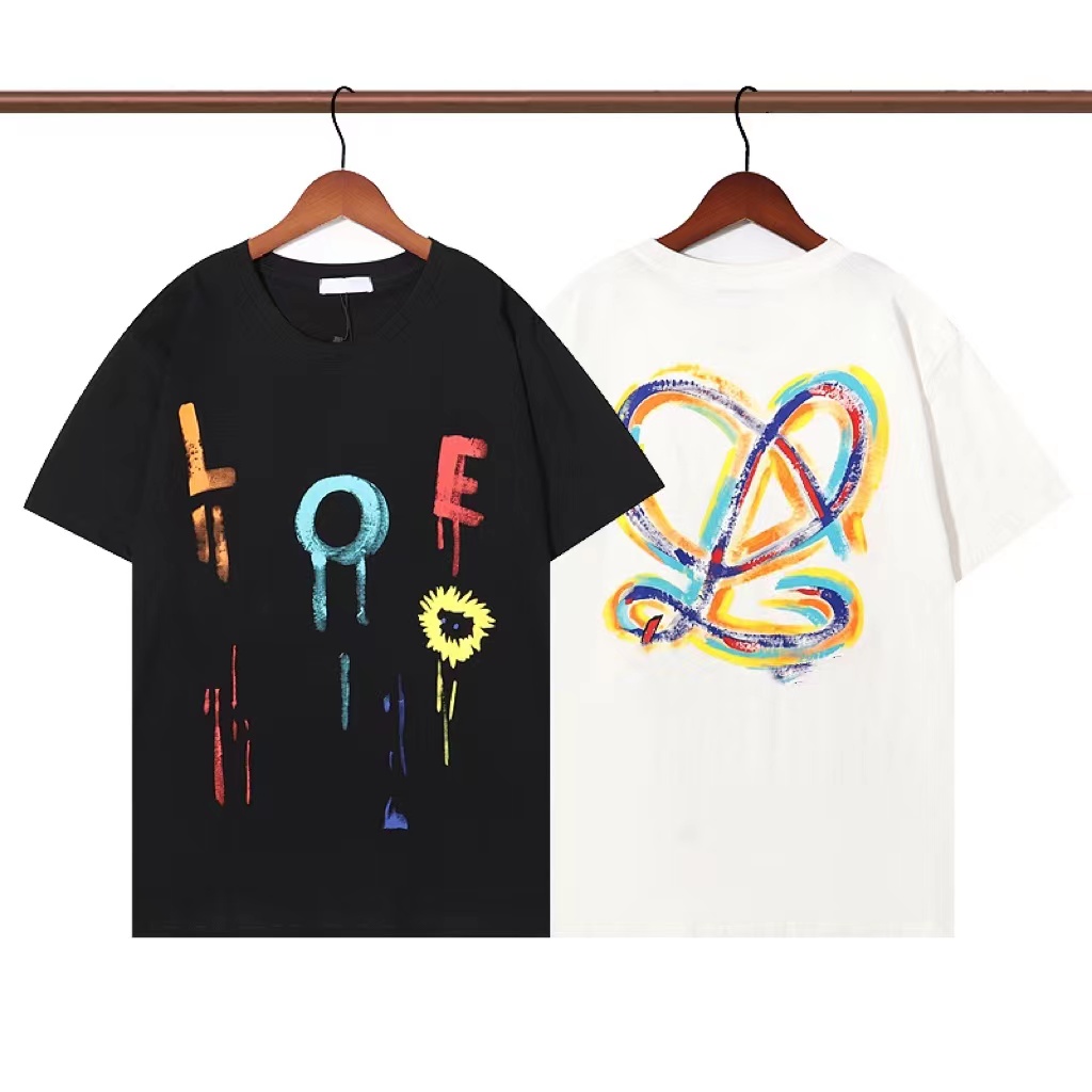 

Summer 2022 Fashion T Shirts For Men Tops Letter printing Mens Womens Clothing Short Sleeved Tshirt Tees 14, White