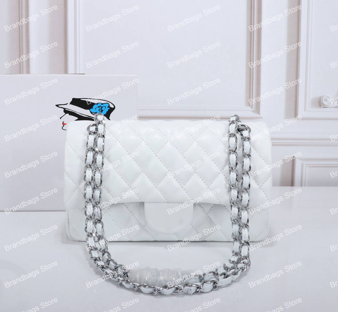 

2023 Designer Handbag Classic Double Flap Lambskin Caviar Flap Bags Lady Shoulder Gold Chain Bag Purse Leather Fashion Pochette Wome, Cfb01 lambskin
