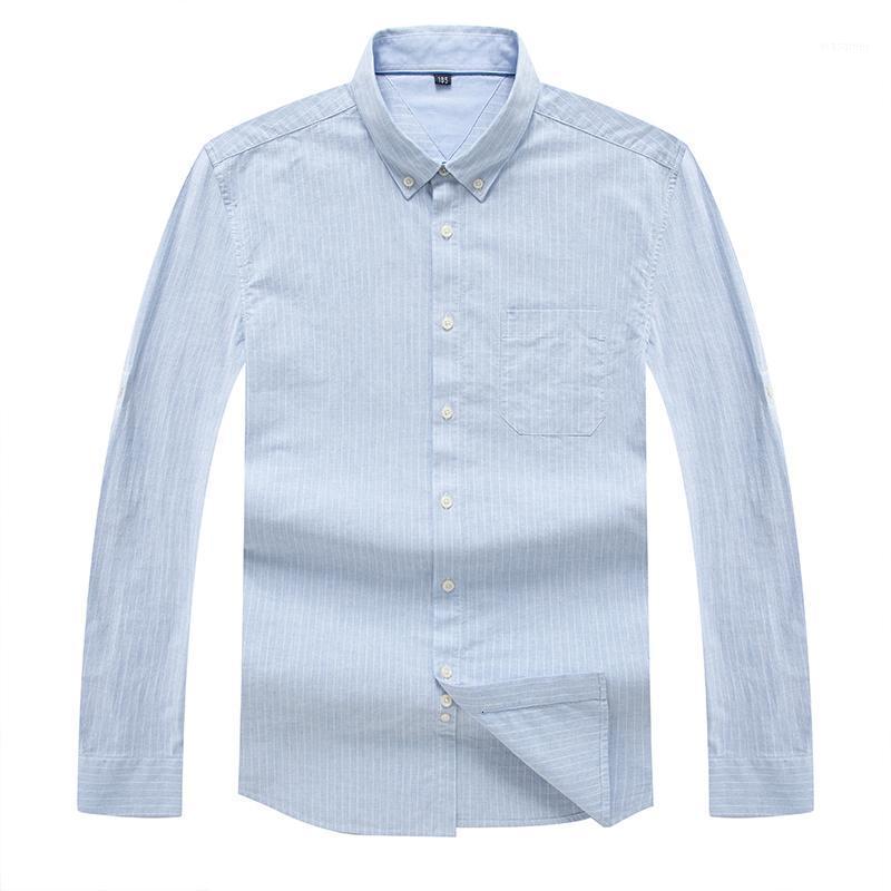 

Men's Oxford Cotton Fashion Stripe Casual Long Sleeve Shirts Retro Style High Quality Design Dress Blouse