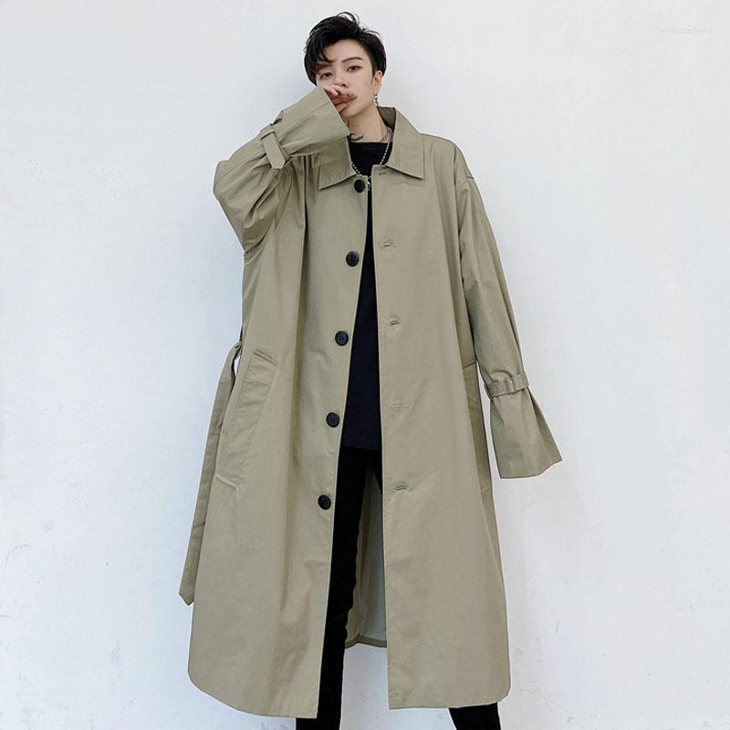 

Men's Trench Coats Men Women Vintage Casual Loose Long Coat Japan Korea Style Male Trenchcoat Jacket Couple Windbreaker Outerwear Will22, Kk1476 black