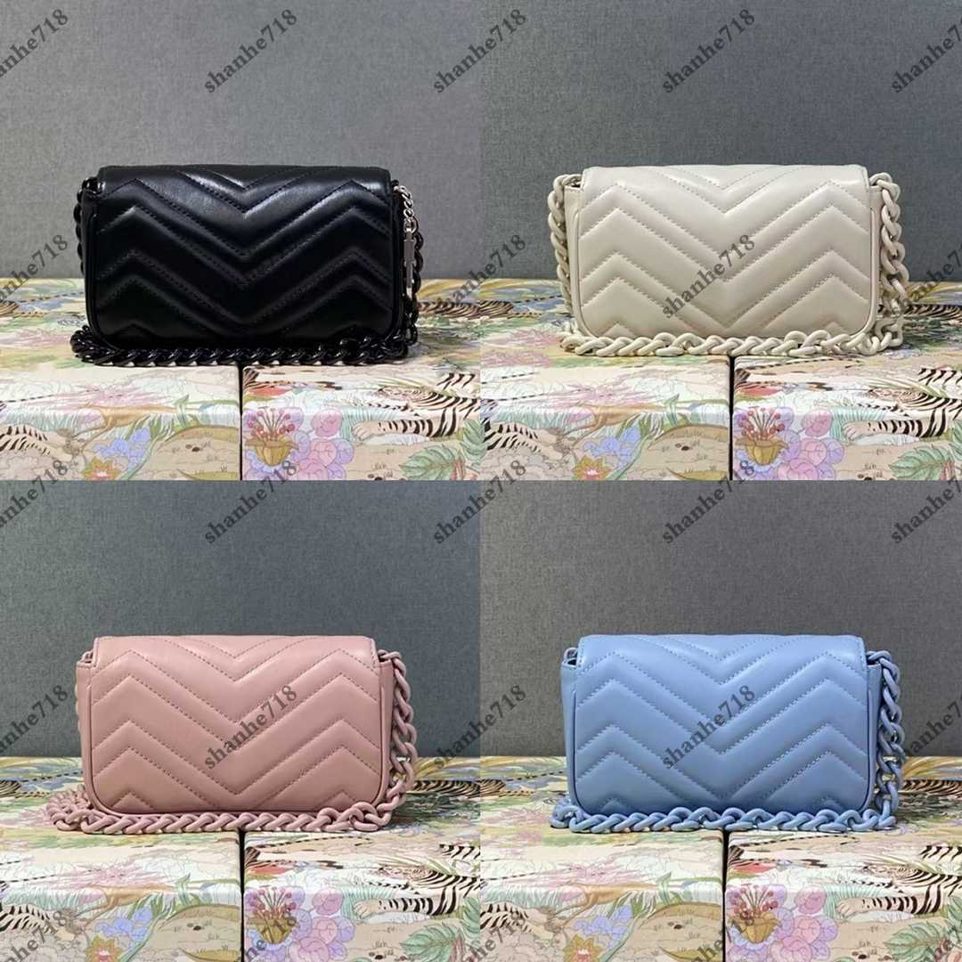 

Top Quality Pure Black Cowhide Marmont Super Mini Belt Bag Women Shoulder Crossbody Bags Designer Luxury Hnadbags Lady Purses Clutch Wallets, Bubble paper package