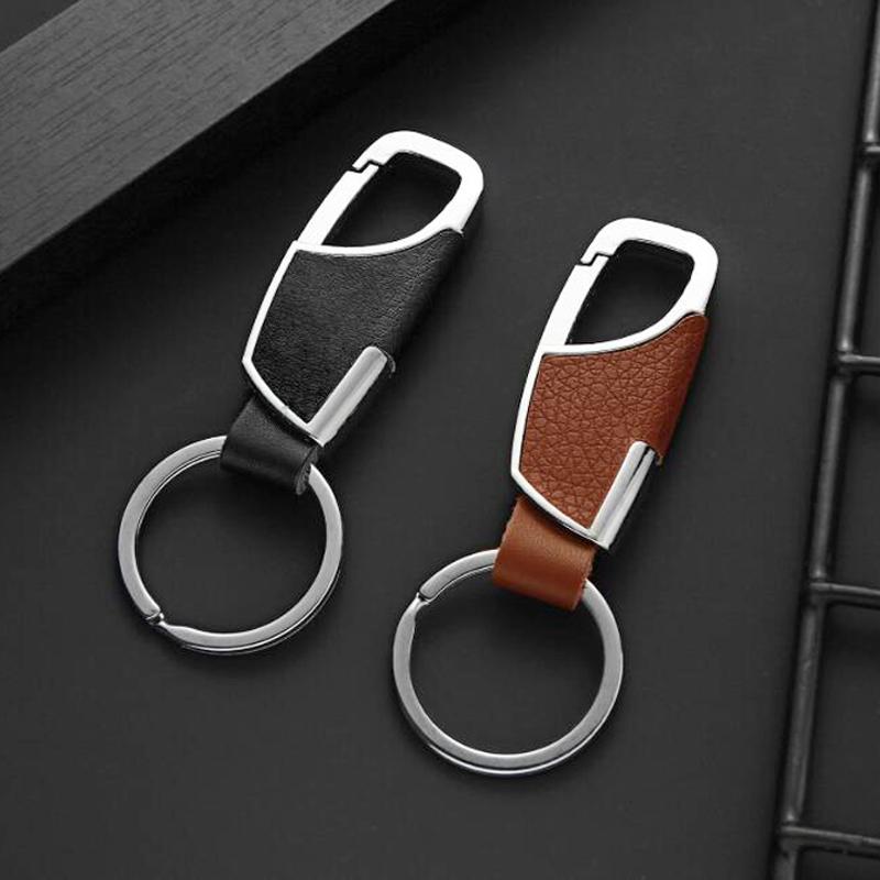 

Keychains Fashion Leather Key Chain Men Women Metal Waist Hanging KeyChain Gift Ring JewelryKeychains