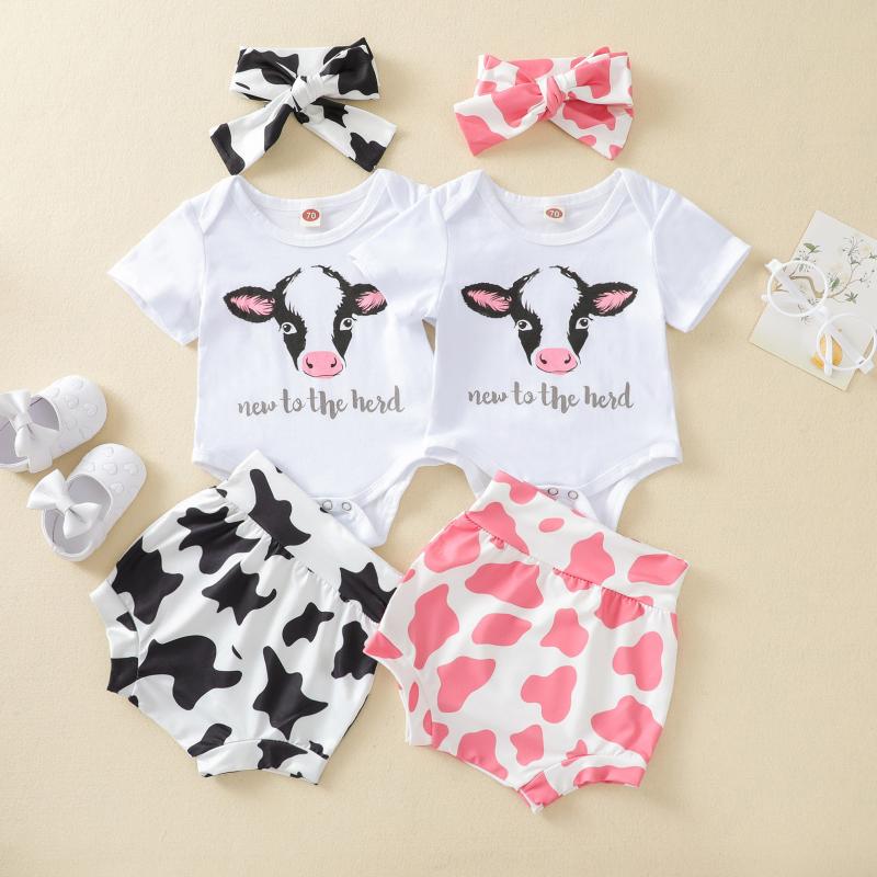 

Clothing Sets 0-18M Infant Baby Girls Boys Clothes Letter Printed Short Sleeve Romper Tops Shorts HeadbandClothing, Black