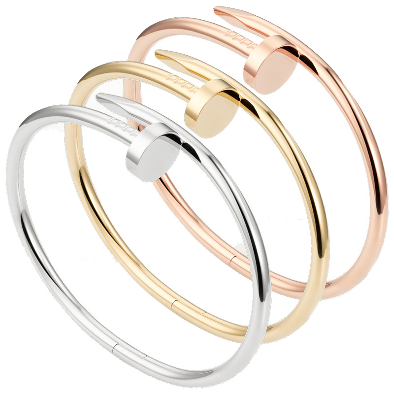 

Classic Bangle Nail Bracelet Designer Bracelets Luxury Jewelry For Women Fashion Bangle Titanium Steel Alloy Gold-Plated Craft Never Fade with diamonds