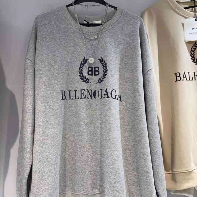 

Hoodies Balencaigas'ss Men' designer Sweaters  2022 Fashion Paris Double b Wheat Ear Cotton Men Women Loose Y 1B9L, Tibetan green golden ear