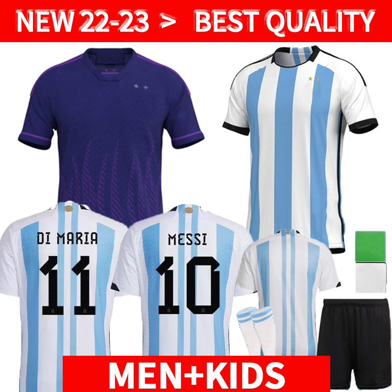 

2022 Argentina soccer Jerseys 2023 LO CELSO DYBALA DI MARIA MESSIs MARTINEZ DE PAUL MARADONA kids kit Men women 22 23 football shirt Fans player Version, Black