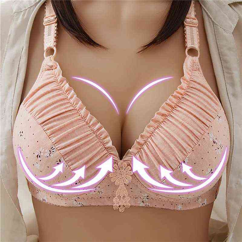 

Wireless Bras For Women Sexy Bra Top Push Up Underwear Plus Size Bra Breathable Sleeping Bra Female One/B Cup L220726, B flower skin
