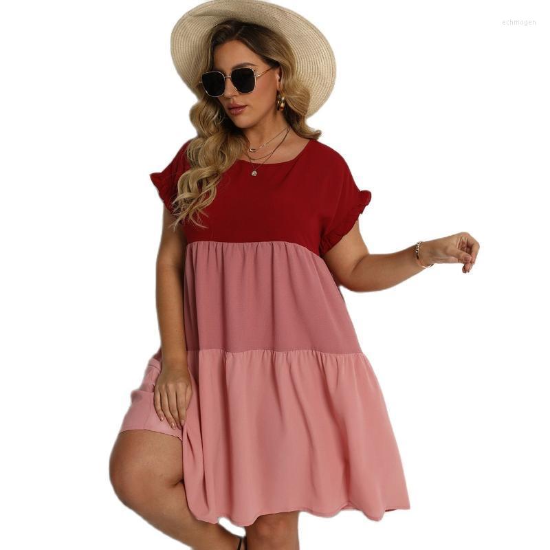 

Plus Size Dresses Summer Short Dress Casual Women Clothes Mini Vintage Patchwork Sleeve Streetwear Ladies Vestido Echm22, Hy86061142