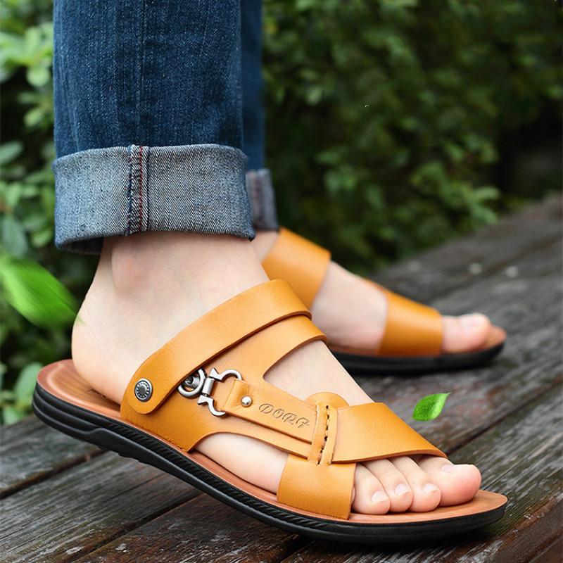 

Sandals Topvivi Men Male Shoes Summer Beach 2022 Open Toe Fashion Slippers Outdoor Sandlas For, Khaki