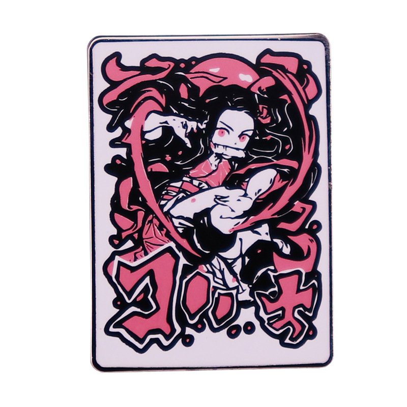 

Demon Slayer Kamado Nezuko Brooch Pin Kimetsu No Yaiba Metal Badge Anime Jewelry Gift Decor, As picture