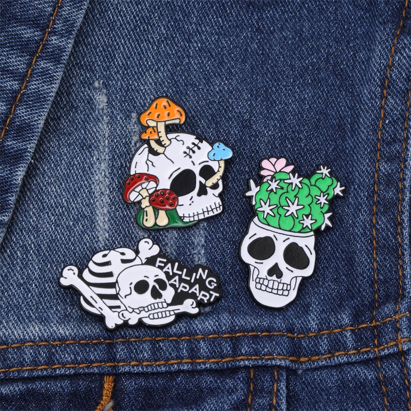 

Punk Skull Halloween Enamel Brooches Pin for Women Girl Fashion Jewelry Accessories Metal Vintage Brooches Pins Badge Wholesale Gift 1451 D3