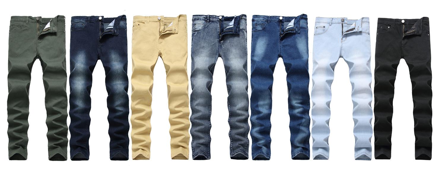 

Men's Jeans Italian Style Men Fashion Retro Washed Denim Long Pants Slim Fit Elastic Classical Vintage Designer JeansMen's, B2