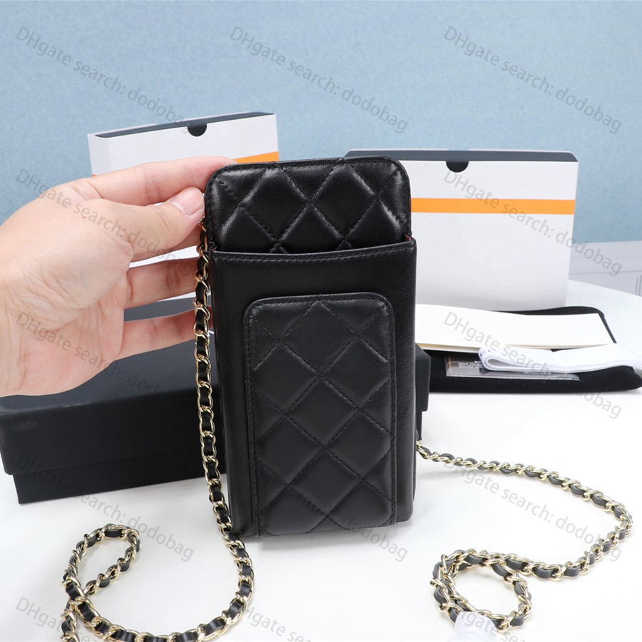 

genuinel leather luxurys Mobile phone bag Designers women coin purse wallets Classic womens wallet with box mens purses credit card holder passport -009, Black sheepskin gold buckle