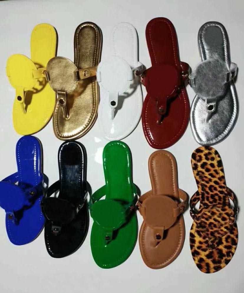 

2021 Women Flat Slippers Luxurys Designers MILLER Leather Sandals Girls Slides Casual Flip Flops summer fashion ladies beach slipper slide