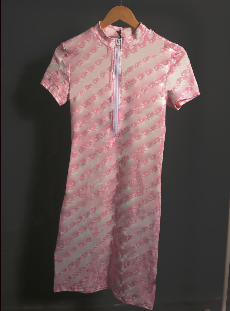 

Women Casual Dresses Classic Dress Fashion Letter Pattern Summer Short Sleeve High Quality Womens Clothing, Customize