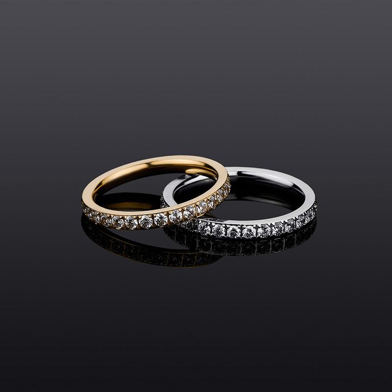 

Cluster Rings Hip Hop Claw Setting CZ Zircon Bling Out Gold Silver Color Stainless Steel Round Finger For Men Women Rapper JewelryCluster Cl