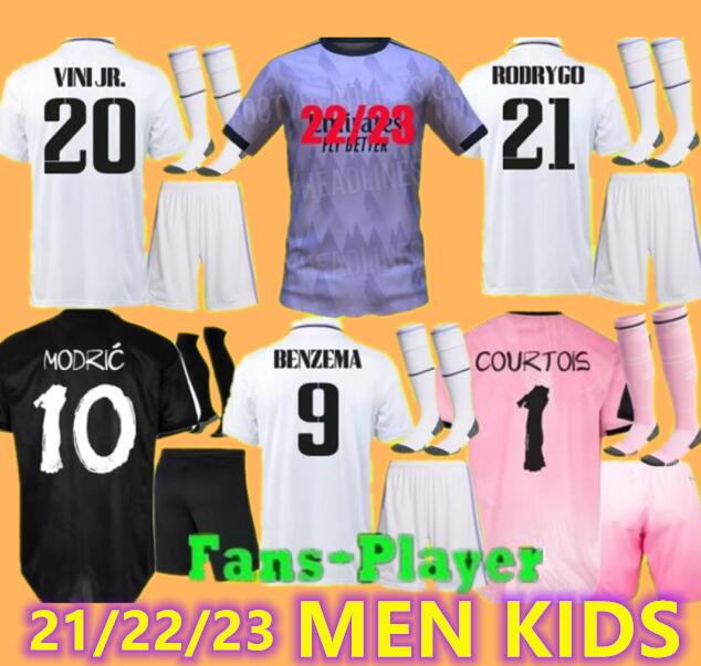 

men kids kit 22 23 MBAPPE BENZEMA Soccer Jerseys Y-3 REAL MADRIDS HAZARD macamiseta CAMAVINGA 2022 2023 RODRYGO ASENSIO MODRIC MARCELO VALVERDE VINI JR football shirt, Player versio