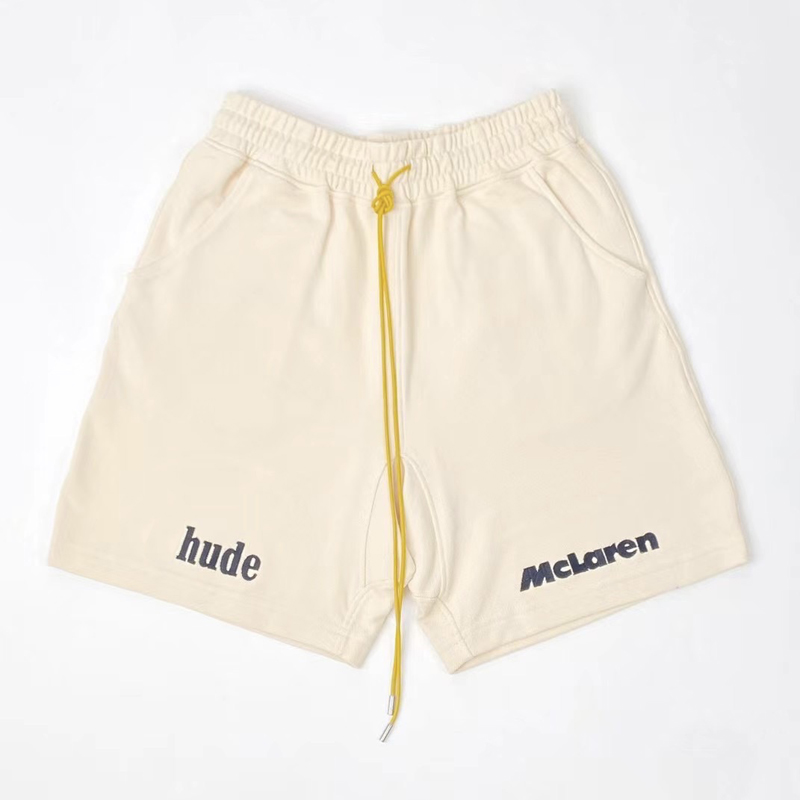 

Spring Summer Europe USA Racing Logo Embroidery Shorts Women Men skateboard High quality Cotton Running Middle Pants Jogging Short Sweatpants, Apricot shorts