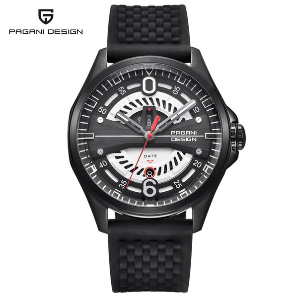

2022 Brand PAGANI DESIGN Men Watches Fashion Silicone Strap Waterproof Quartz Watch Black Gold Reloj Hombre dropshipping gift, C1