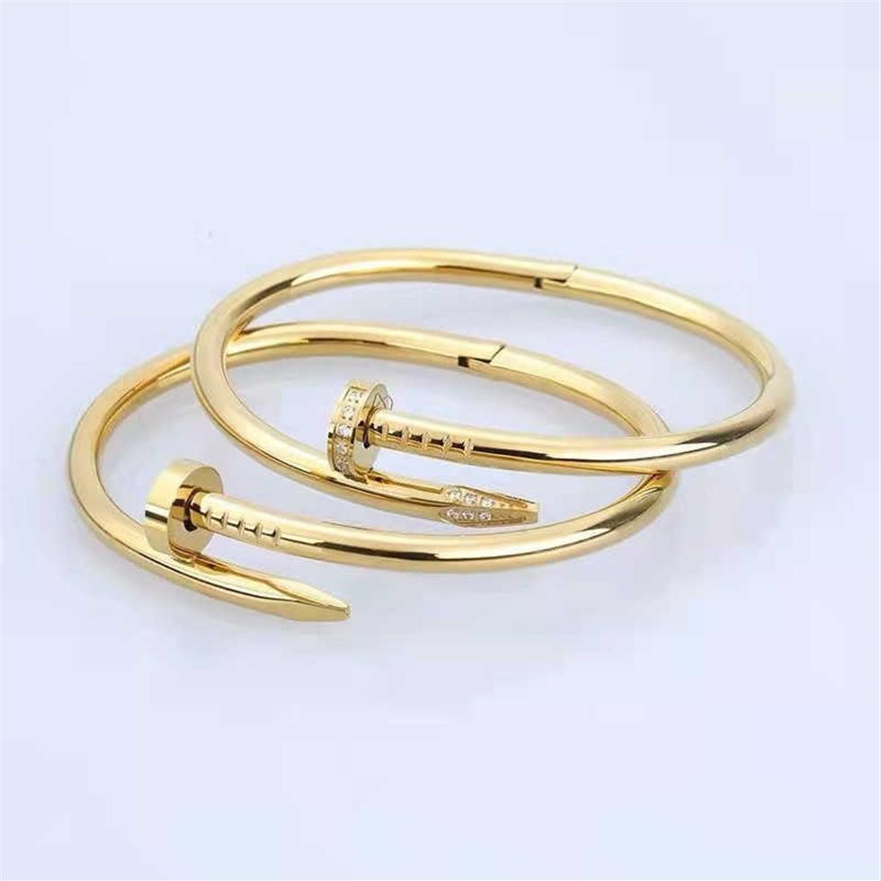 

bangle bracelet designer Bracelet luxury jewelry Carti nail classic woman diamond bracelets Stainless steel gold belcher party gif217W