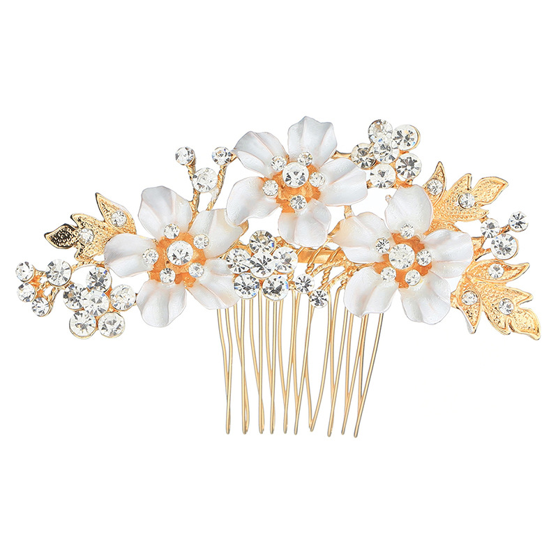 

Wedding classic alloy rhinestone headpieces enamel flower crystal bridal hair combs