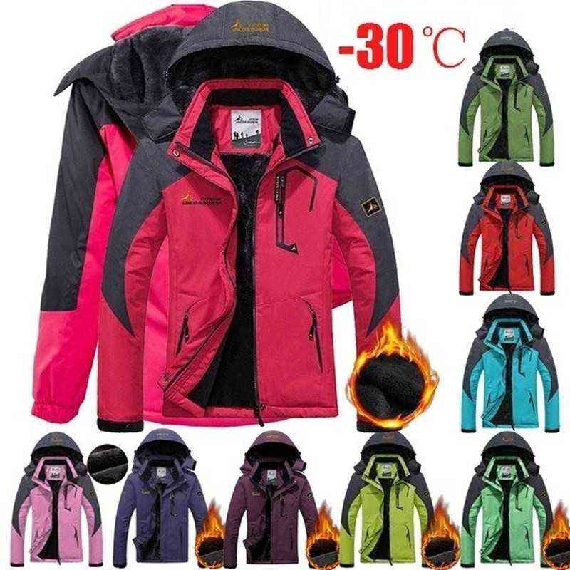 

2021 Women's Waterproof Ski Jacket Warm Fleece Winter Snow Coat Mountain Ski-wear Hoodies Snowboarding Jacket Snow Clothes/40 T220811, Blue