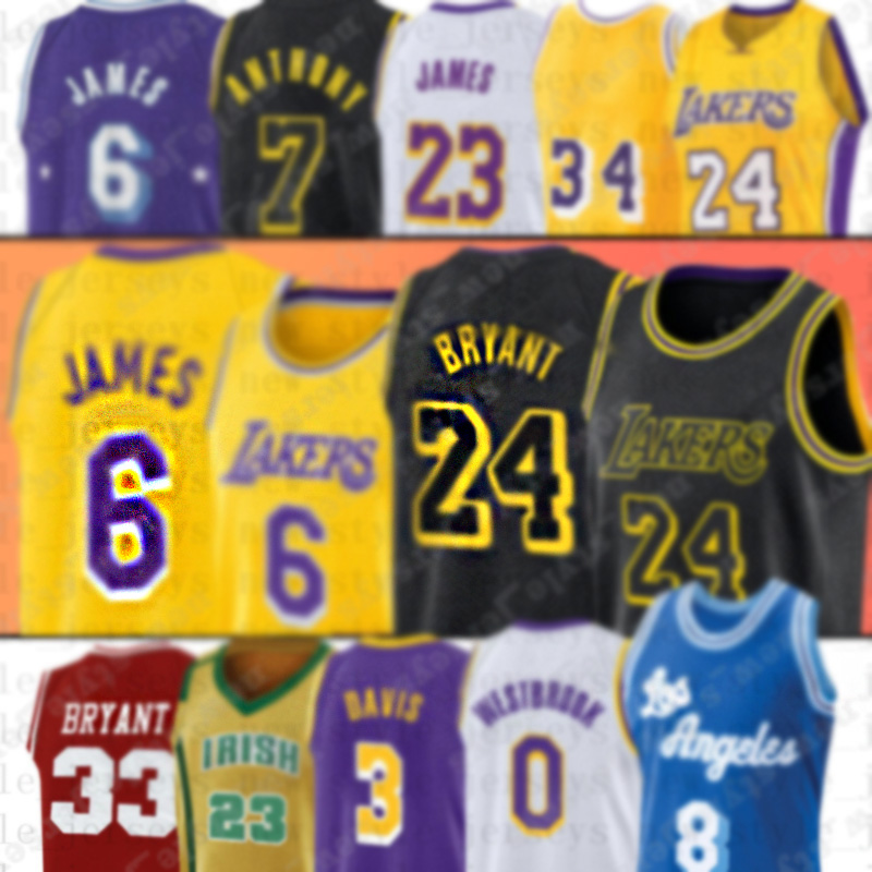 

LeBron 23 6 James Los Angeles''Lakers''3 Basketball Jerseys Anthony 0 Russell Davis Westbrook 824mamba Black Jersey, Nacc
