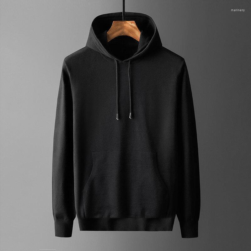 

Men's Sweaters Hooded Jumper Casual Sweater Autumn/winter Warm Loose Hoody Streetwear Pullover Mari22, Black